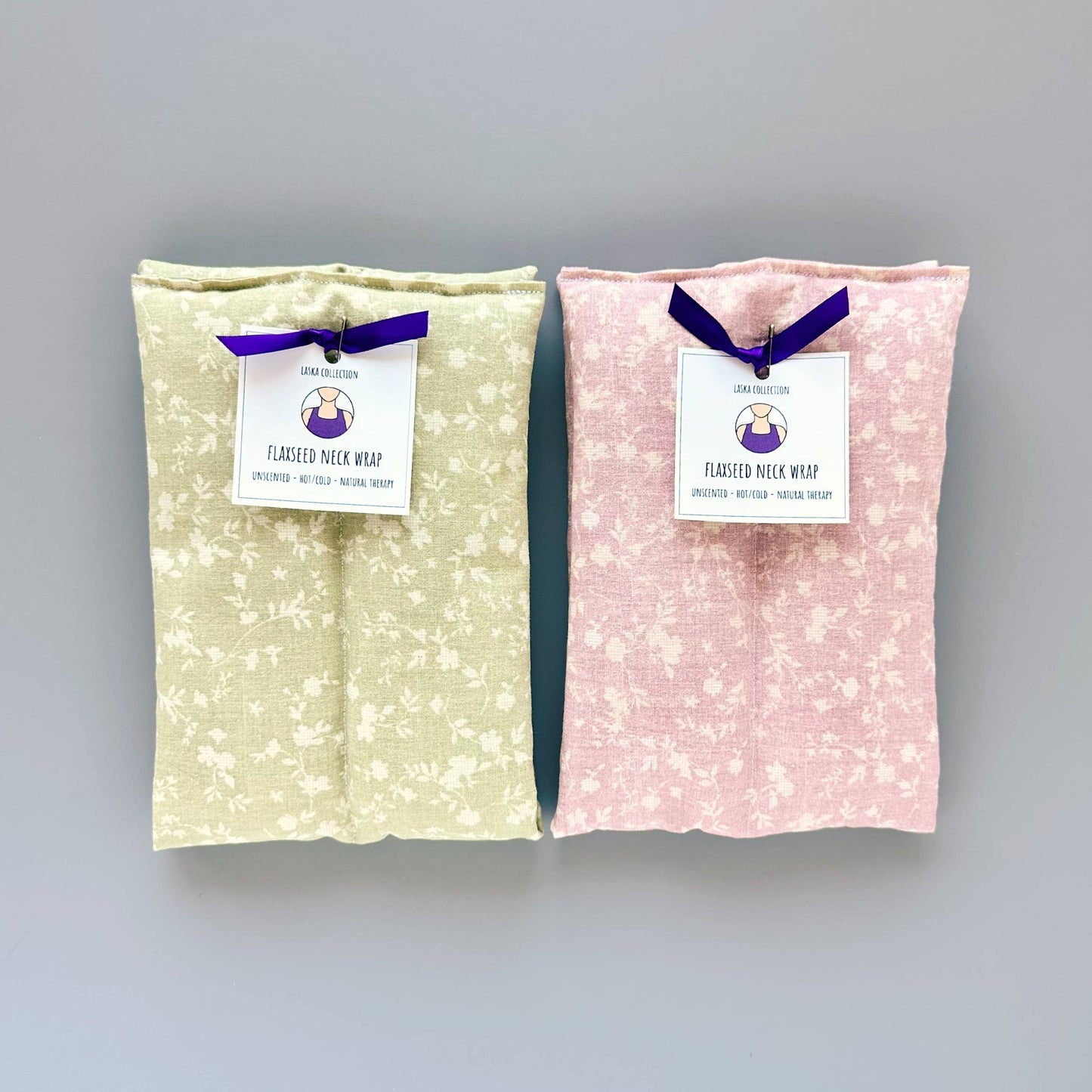 Unscented Flaxseed Neck Wrap - Blush