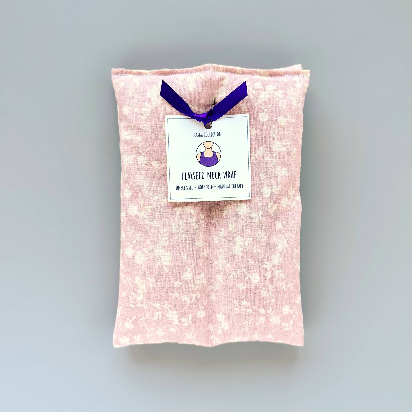 Unscented Flaxseed Neck Wrap - Blush